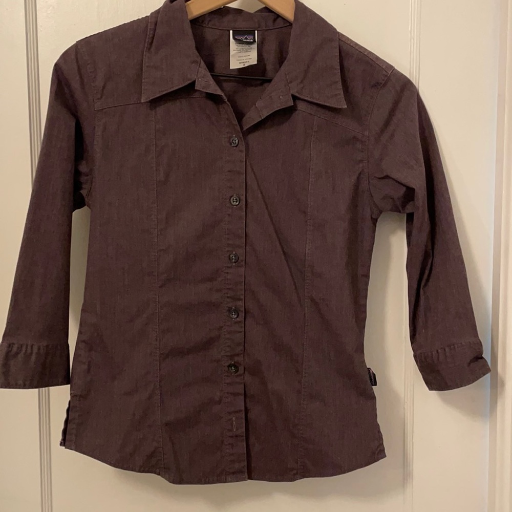 Purple 3/4 sleeve Patagonia button down